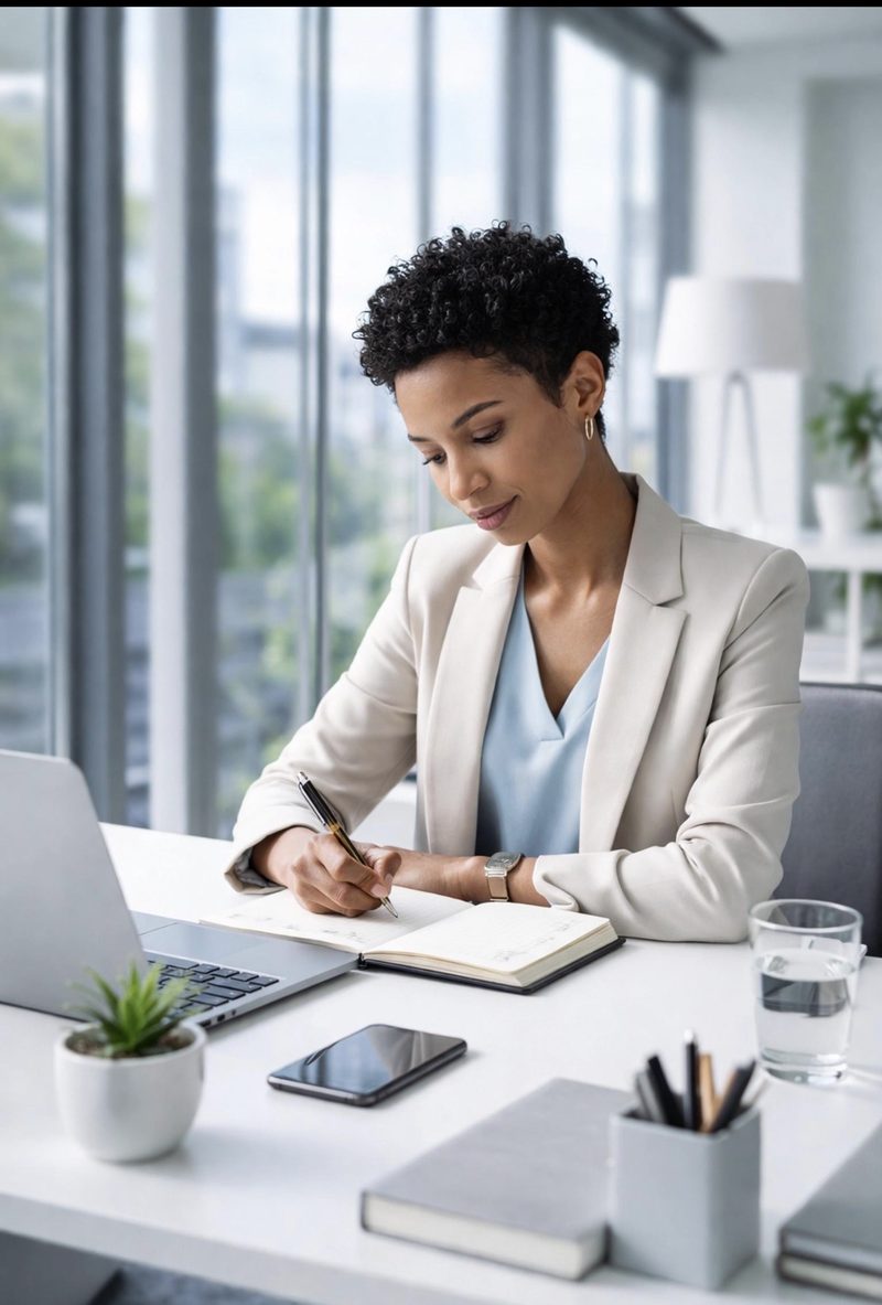 A professional working at a desk